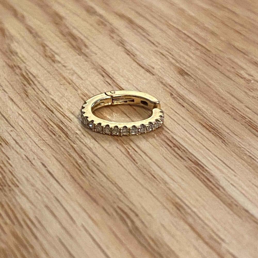 Hinged Ear Cuff - 14K Yellow Gold - Diamond Gems
